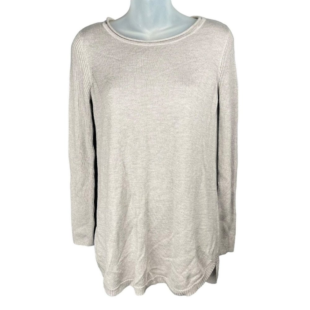 Magaschoni Cashmere Blend Sweater Crew Neck‎ Gray Long Sleeve Women's Size Small